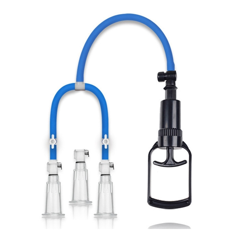 KINKgear Pompe à tétons Thre Cup Pump Bleue